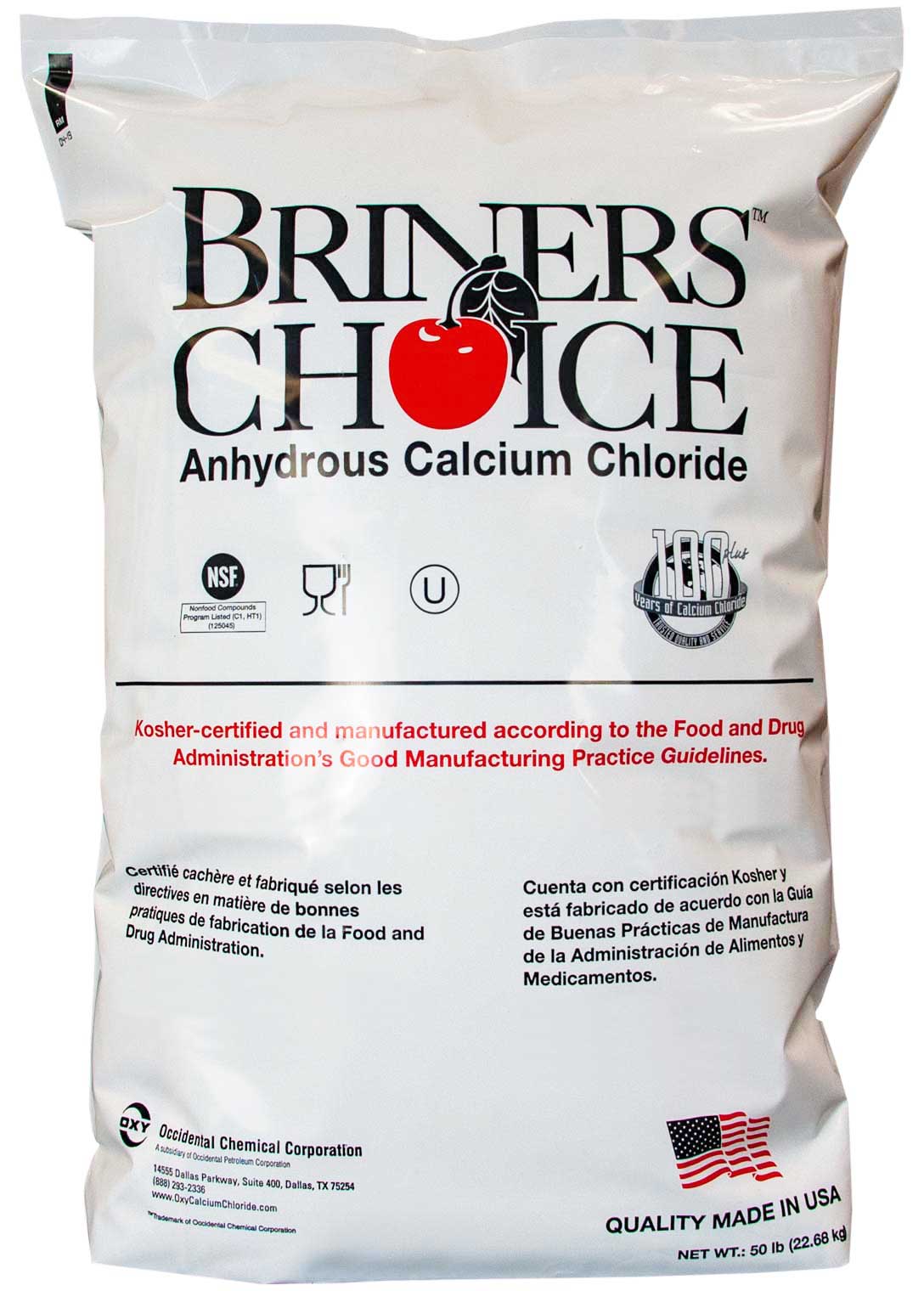 BRINERS CHOICE® Anhydrous Calcium Chloride Pellets - OxyChem Calcium Chloride